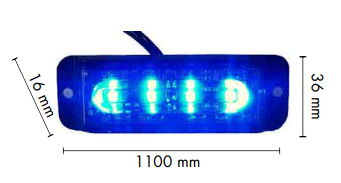 LED estroboscópica 4xLED azul